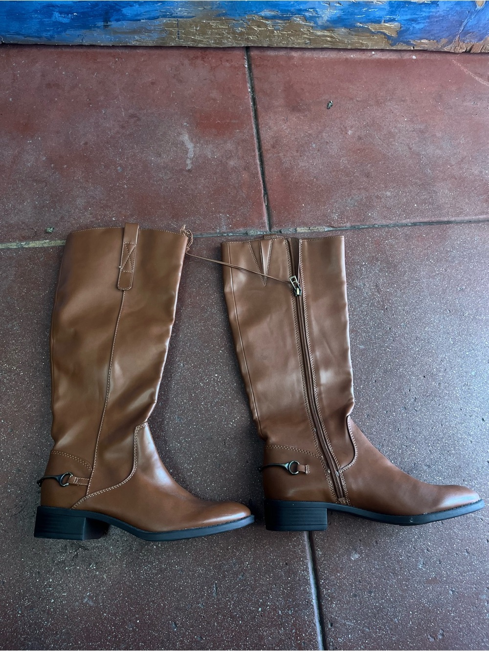 Sam & Libby Tall Riding Boots in Cognac Brown